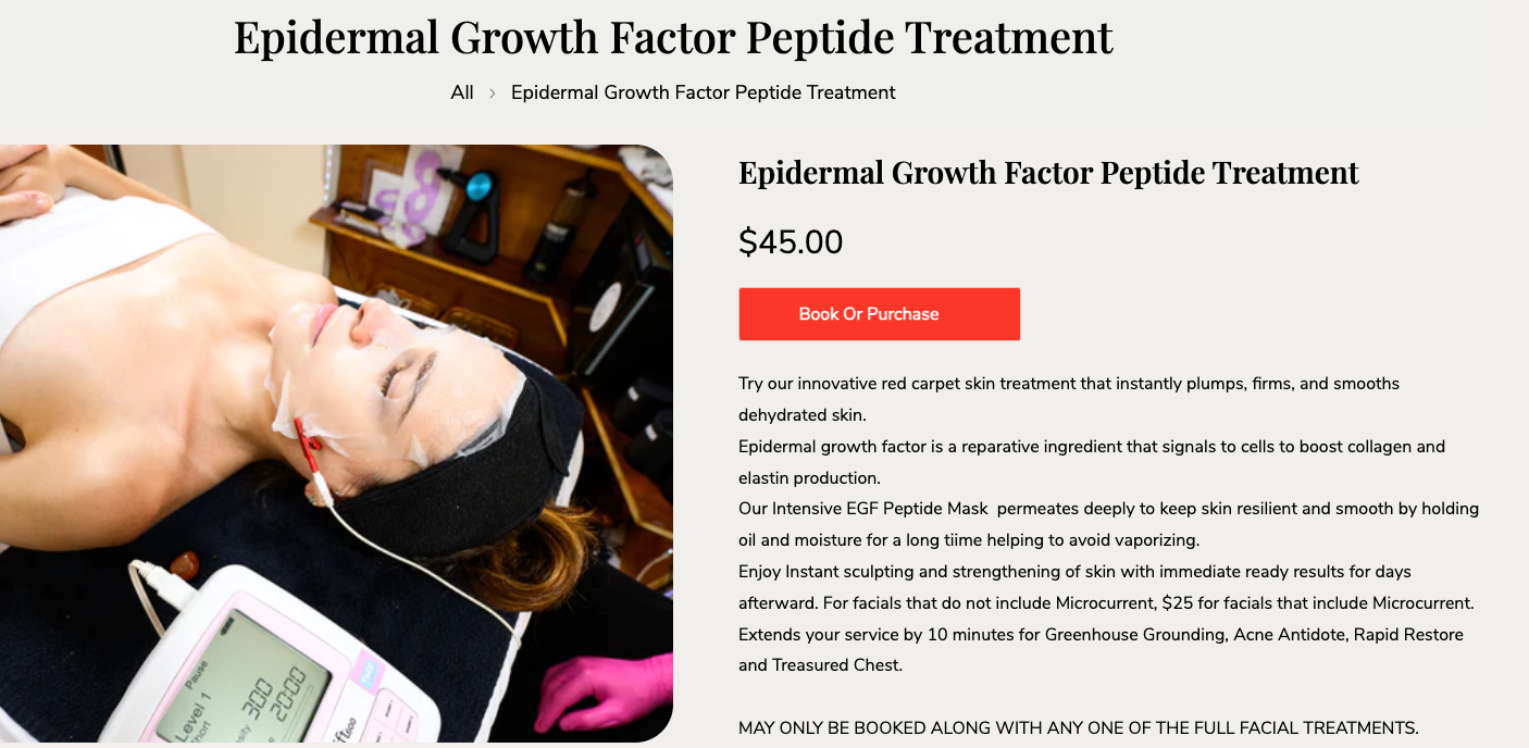 EGF PEPTIDE TREATMENT